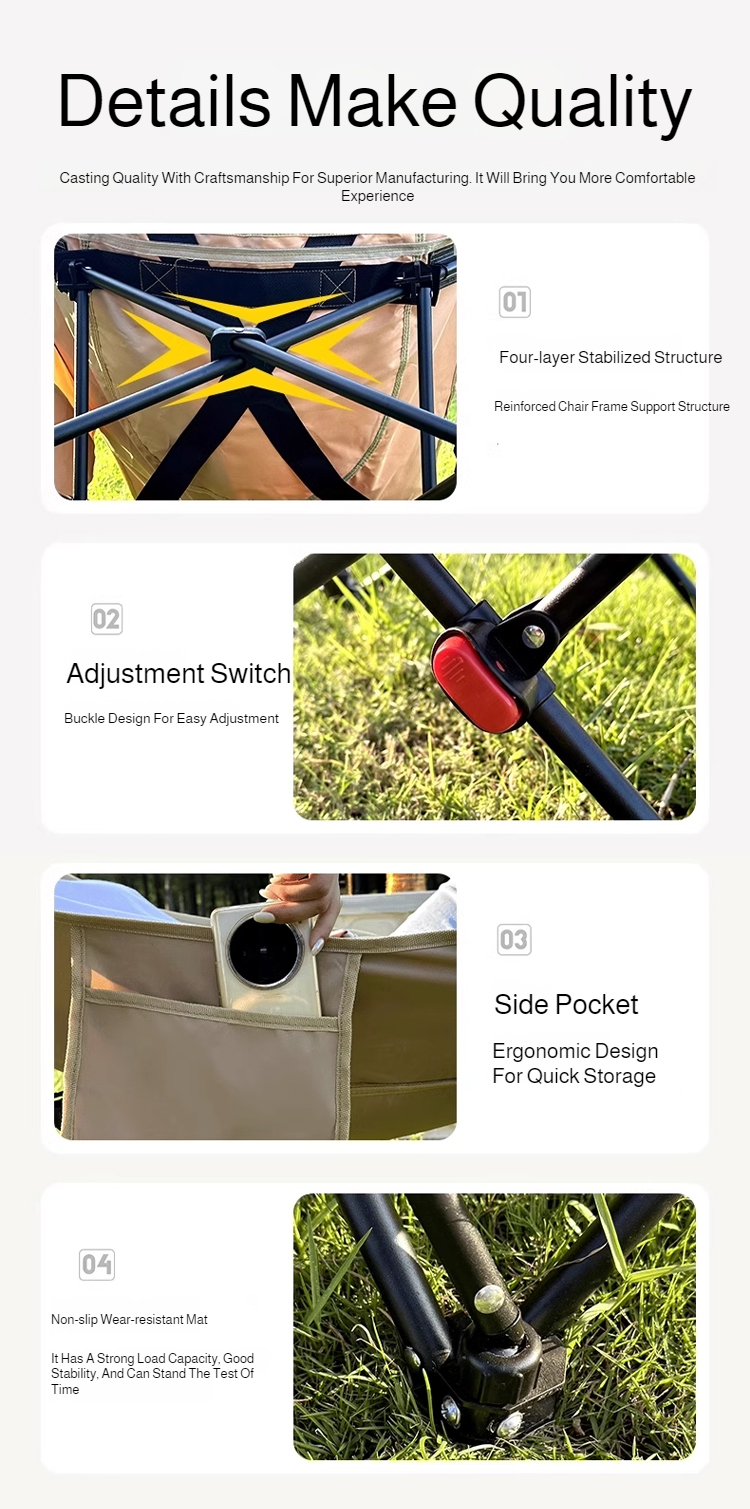 Miniaturbild: Portable Outdoor Chair with Storage Bag Outdoor Recliner Folding with Leg Suppor