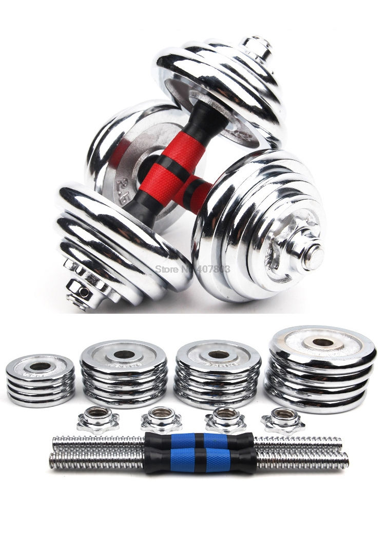 Thumbnail: 20KG Adjustable Weight Dumbells Fitness Dumbbell Electroplating Weight Bars Gym 