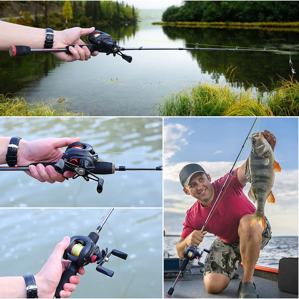 Thumbnail: Sougayilang Baitcasting Fishing Rod and Reel Full Kit 5Section Rod and Aluminium