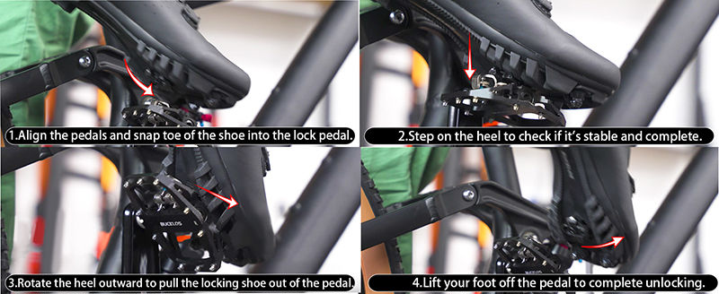 Thumbnail: BUCKLOS MTB Bike Pedal for SPD Dual Self-locking MTB Platform Pedals Footrest Mo
