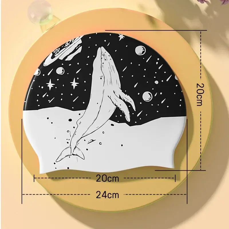 Elestic Silicone Swimming Cap Women Waterproof Anti-Slip Swimming Hats Adults Lo