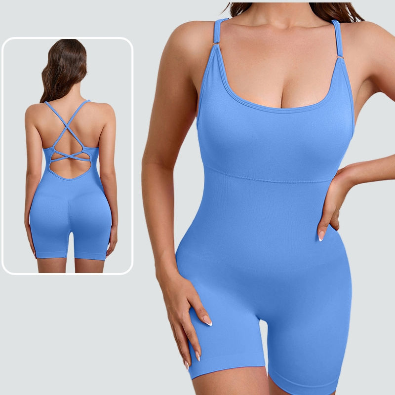 Thumbnail: WAREBALL Yoga Set JumpSuits Sportswear Women Fitness Rompers Sexy One Piece Stra