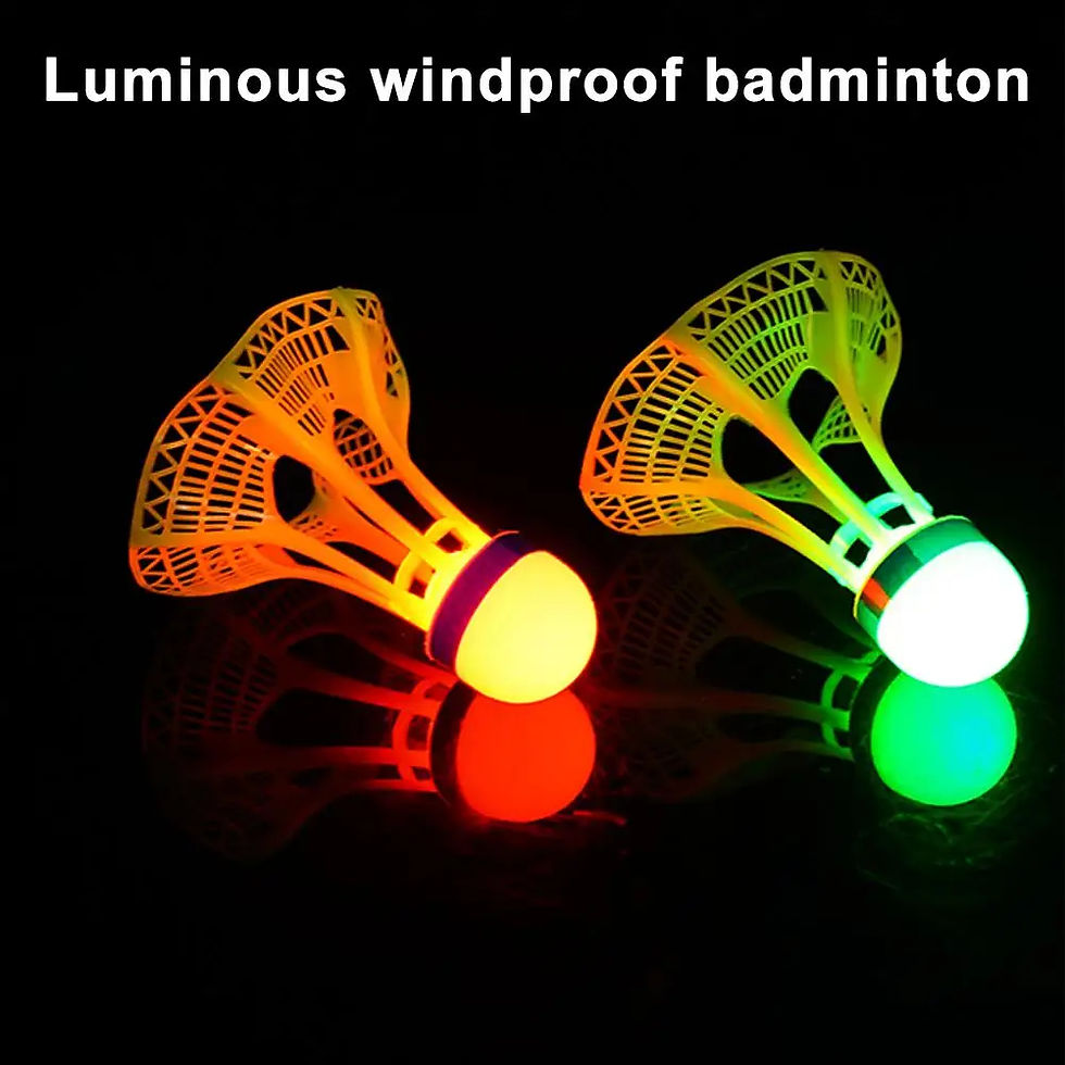Miniaturbild: Glow-in-the-Dark LED Badminton Shuttlecocks (1/2/5 Packs): Windproof Design for 