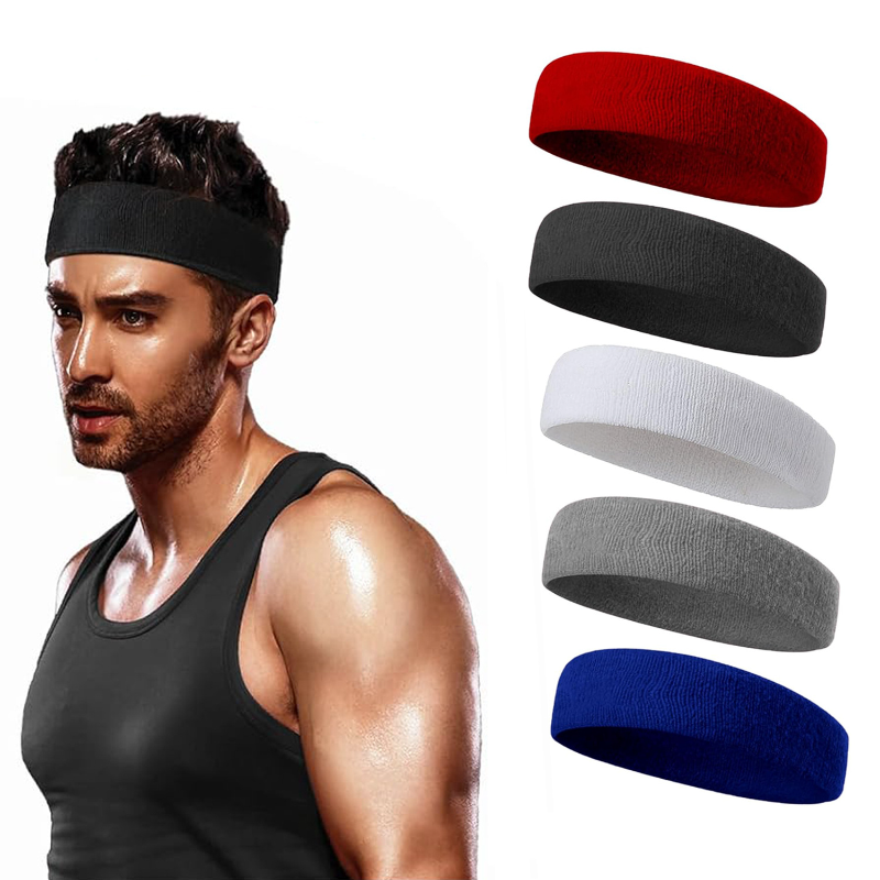 3Pcs Sweatproof Sports Headbands For Men Women Moisture-Wicking Sweatband Tennis