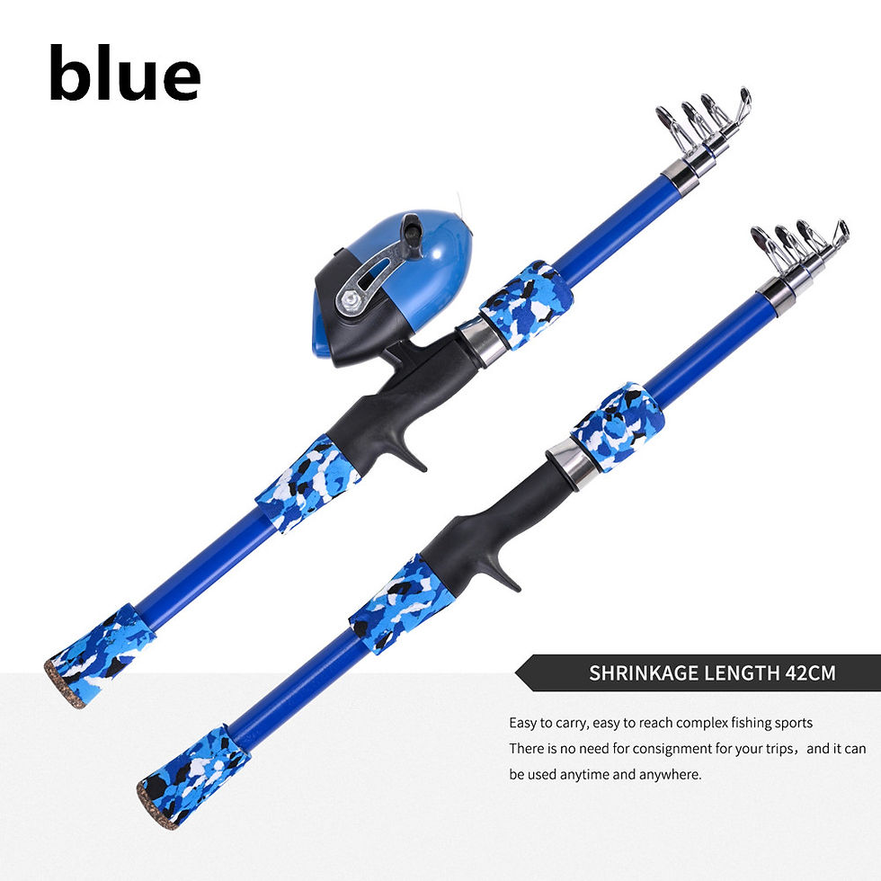 Thumbnail: Portable telescopic camouflage children's fishing rod with rotating adjustment t