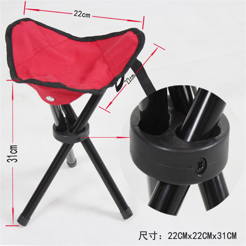 Miniaturbild: Picnic Outdoor Camping Portable Folding Chair Iron Foldable Three-Legged Stool S