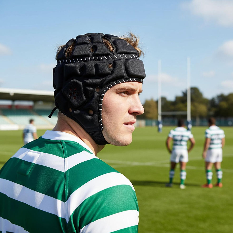 Thumbnail: Adult Football Helmets Breathable Headgear Head Protector Headguard Soccer Helme