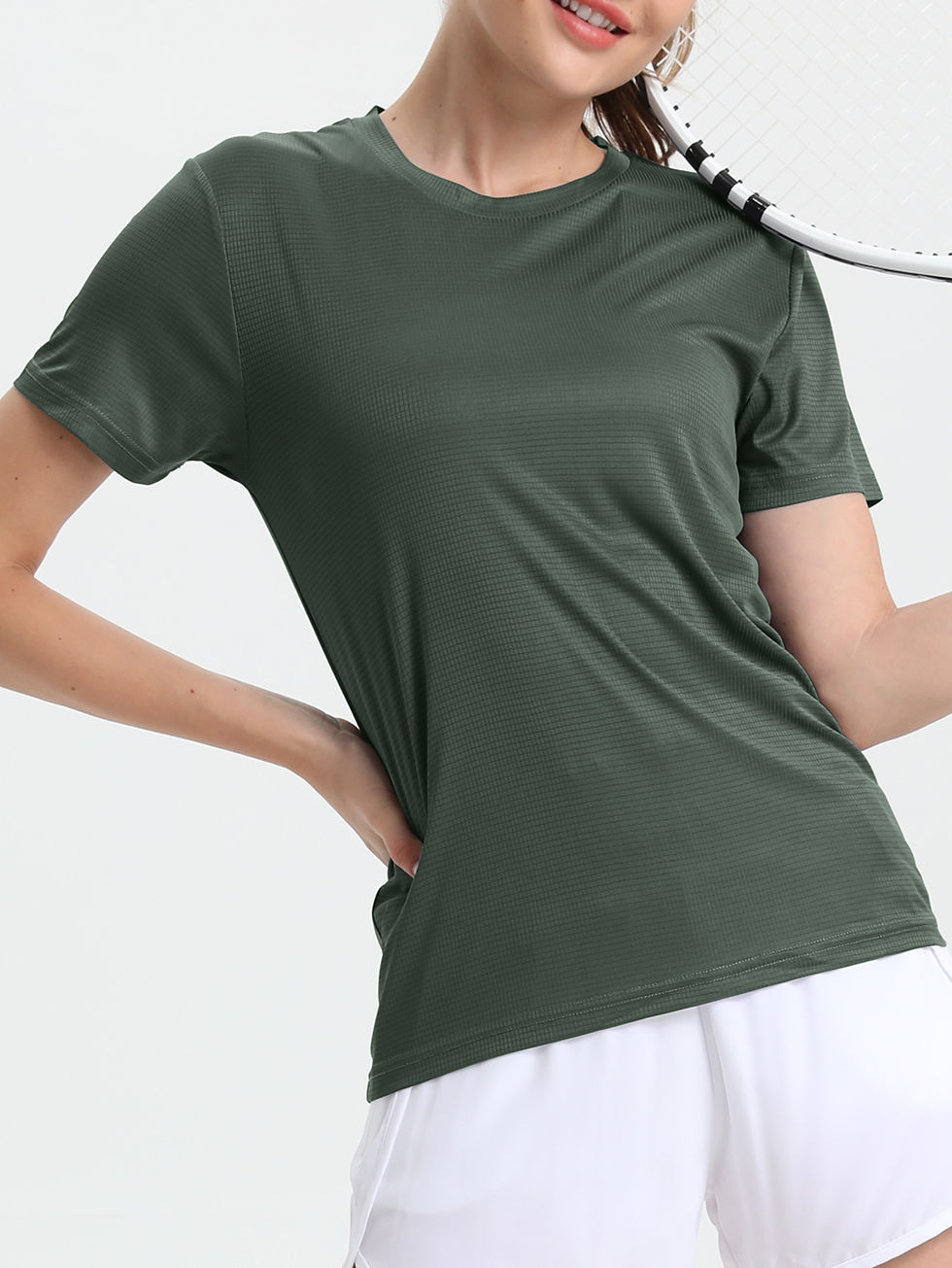 Miniaturbild: Women's Solid Color Ultralight Quick Dry Sport T-Shirt,Breathable Lightweigh