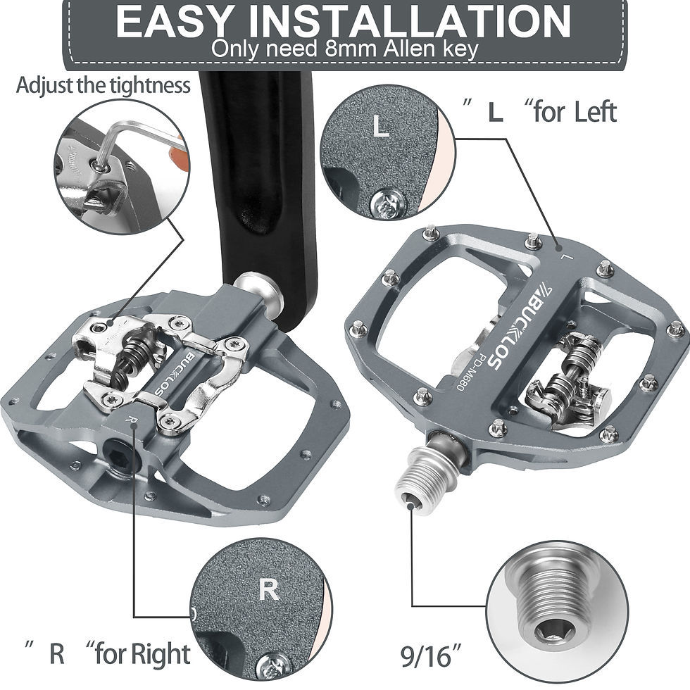 Thumbnail: BUCKLOS MTB Bike Pedal for SPD Dual Self-locking MTB Platform Pedals Footrest Mo