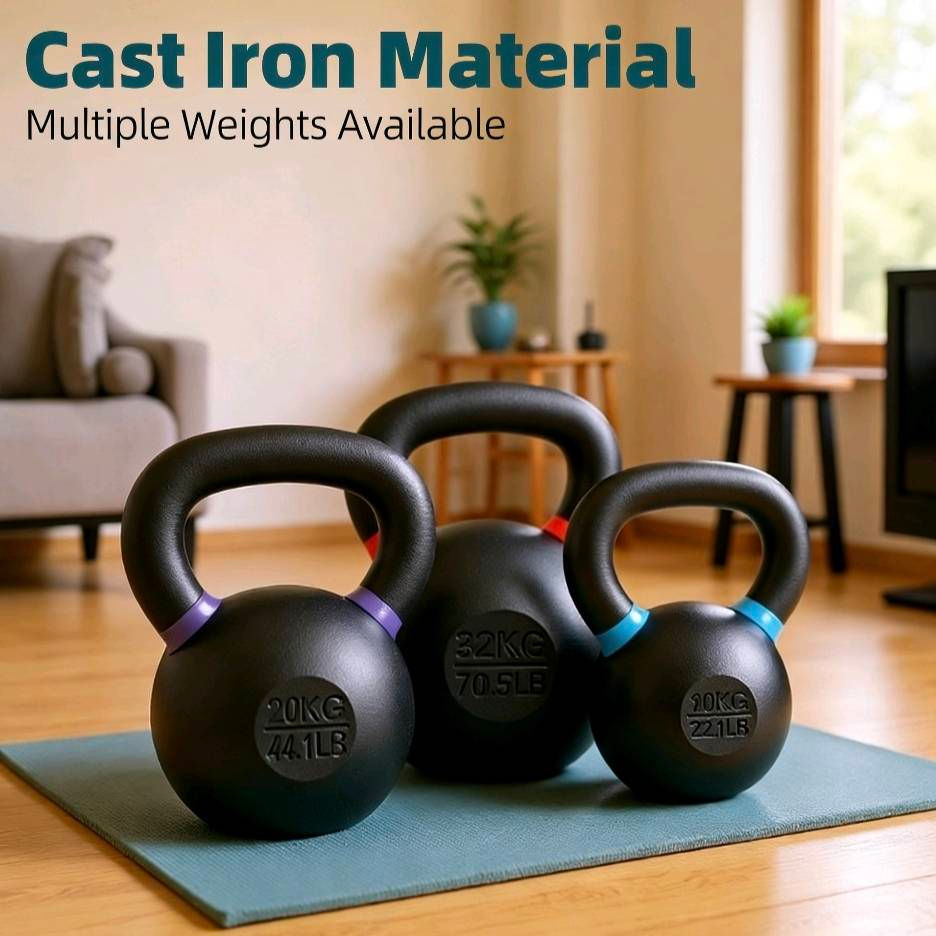 10kg 12kg Cast Iron Eco-friendly Kettlebell Set Solid Hard-Style Gym Equipment U