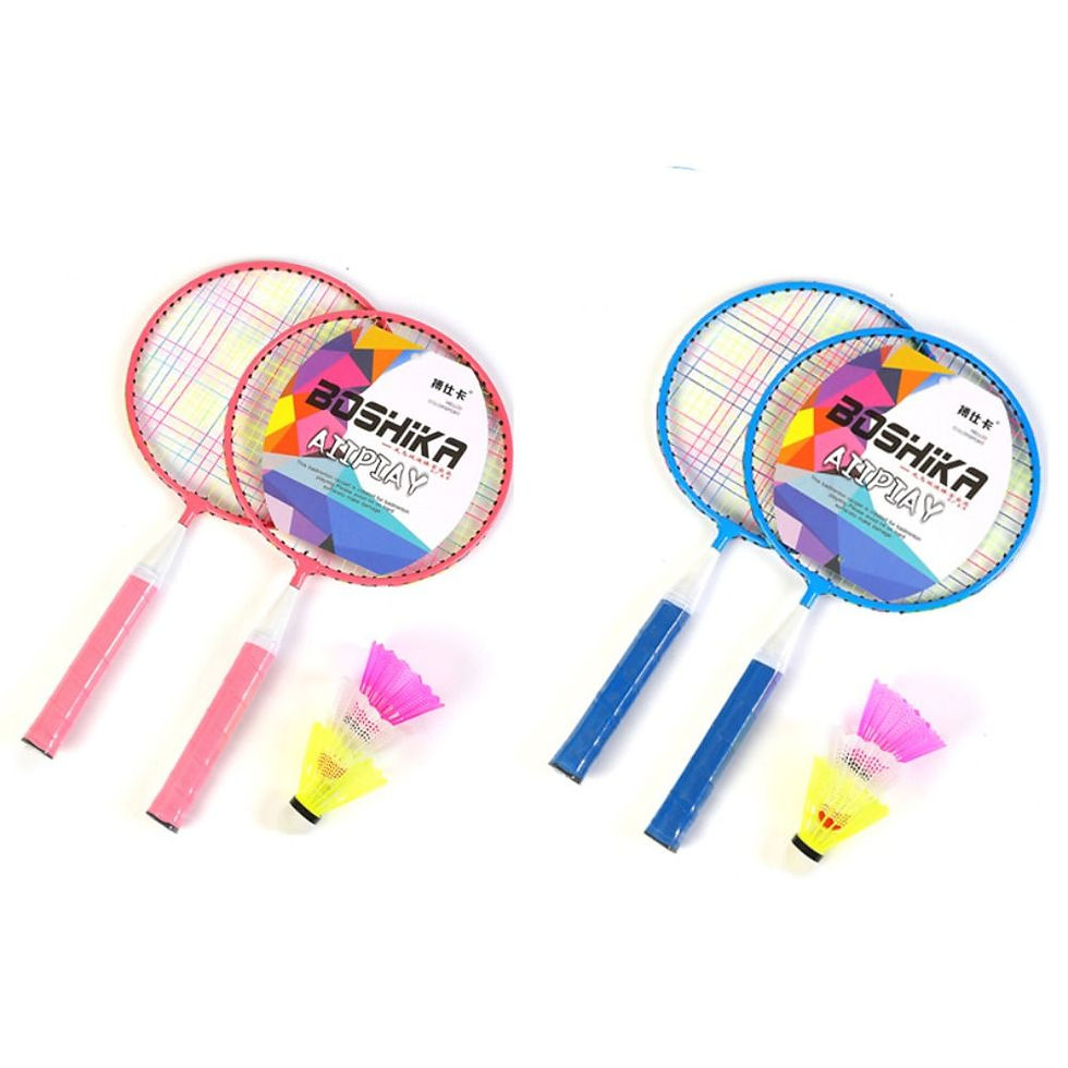 Thumbnail: Children Lightweight Badminton Rackets Family Game Toy Iron Alloy Double Racquet