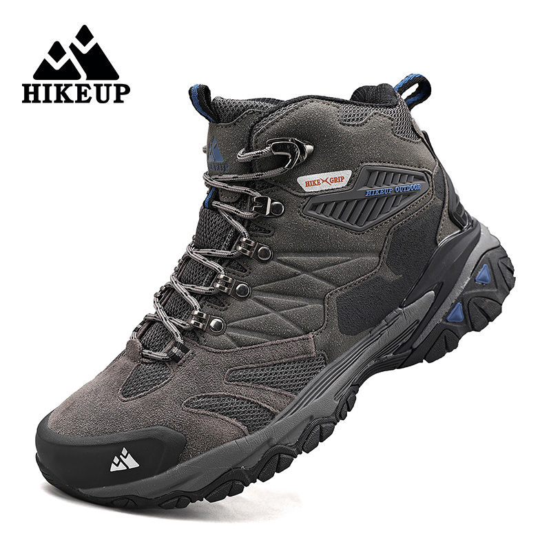 Thumbnail: HIKEUP Winter Boot Men Outdoor Hiking Boots Suede High Top Trekking Men Shoes Ra