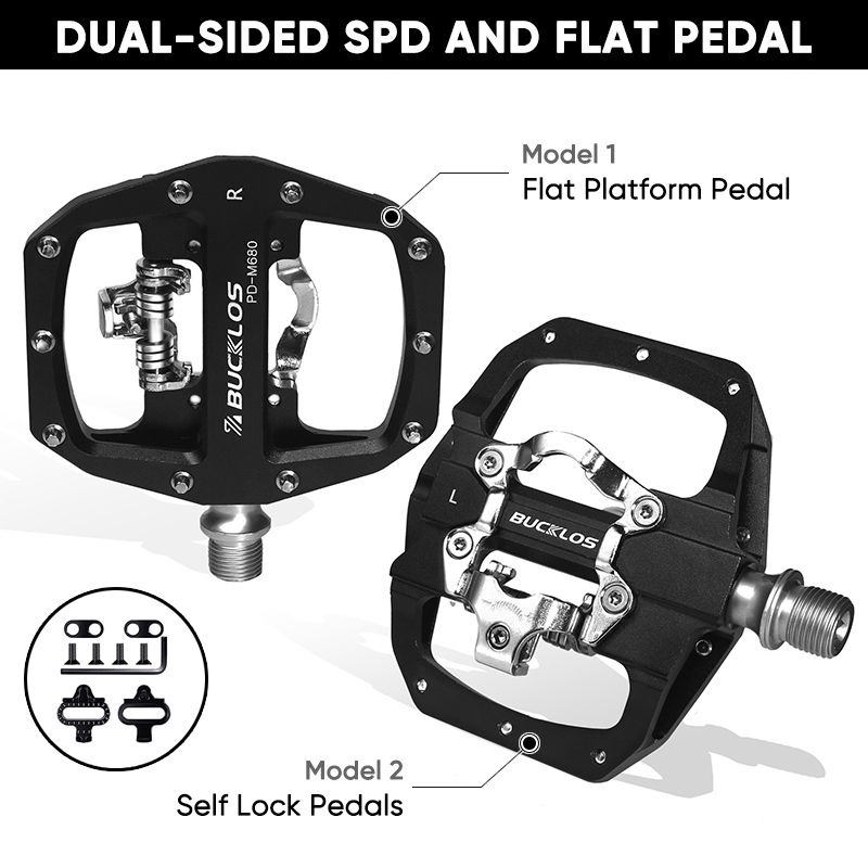 Miniaturbild: BUCKLOS MTB Bike Pedal for SPD Dual Self-locking MTB Platform Pedals Footrest Mo