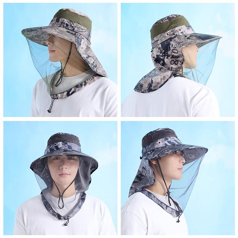 Thumbnail: Mosquito Sun Hat with Veil Hidden Head Net & Neck Flap for Men Women Outdoor Fis