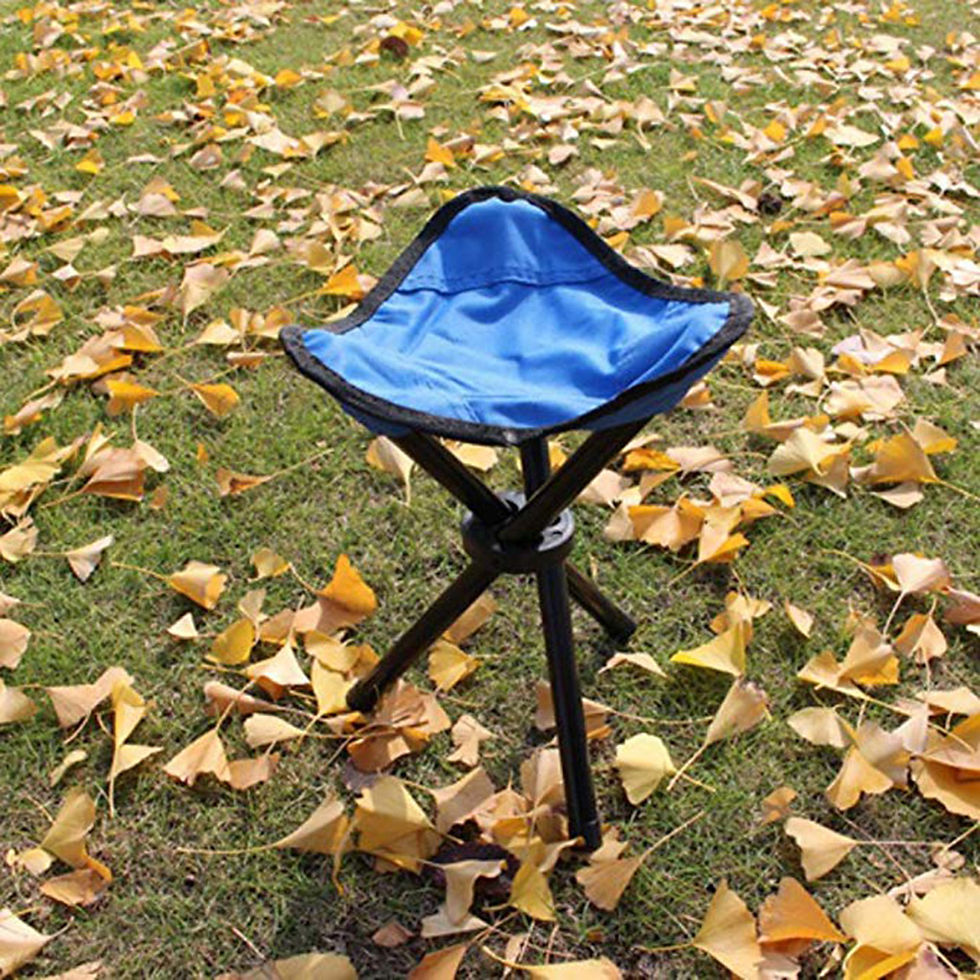 Miniaturbild: Picnic Outdoor Camping Portable Folding Chair Iron Foldable Three-Legged Stool S