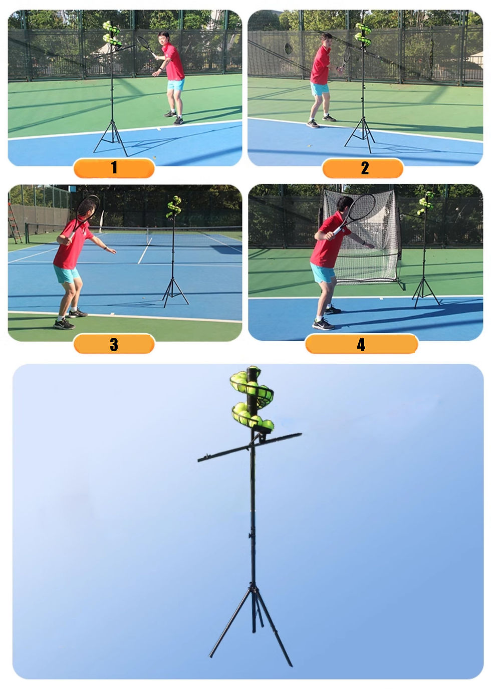 Thumbnail: Tennis Automatic Ball Machine Crash Ball Trainer Speed and Height Adjustable Ten