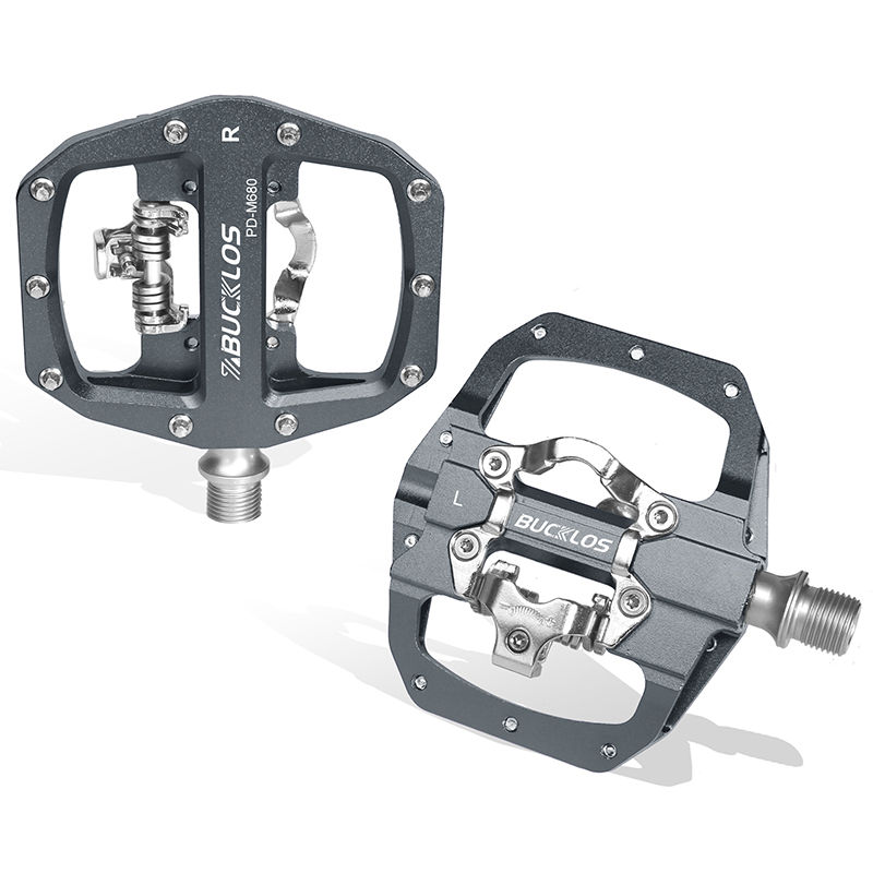 Thumbnail: BUCKLOS MTB Bike Pedal for SPD Dual Self-locking MTB Platform Pedals Footrest Mo