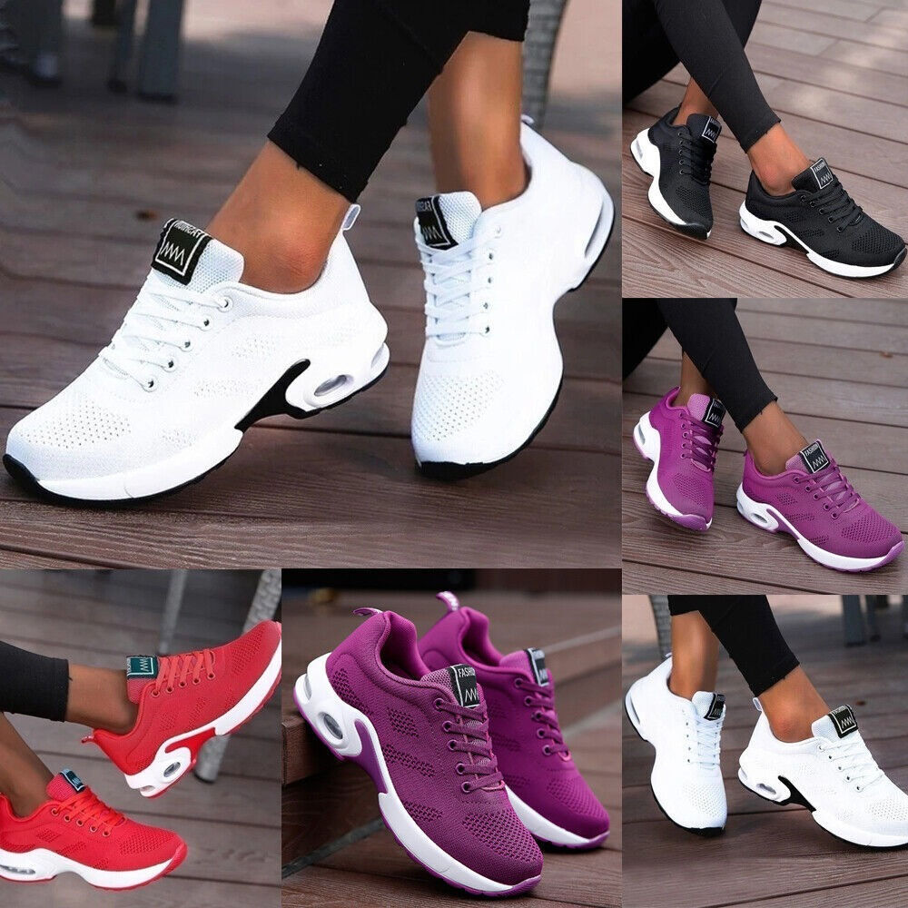 [Sneakers] Women'S Lace-Up Flat Trainers for Running, Comfortable for Fitness An