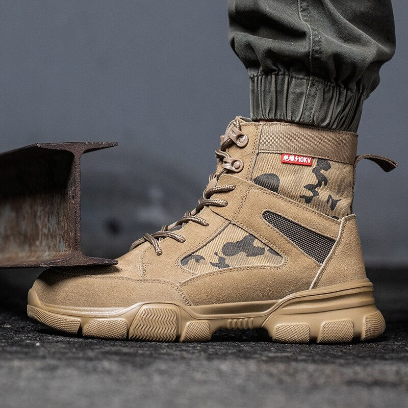 Thumbnail: Outdoor Men Work Boots Safety Shoes Anti-puncture Safety Boot Work Steel Toe