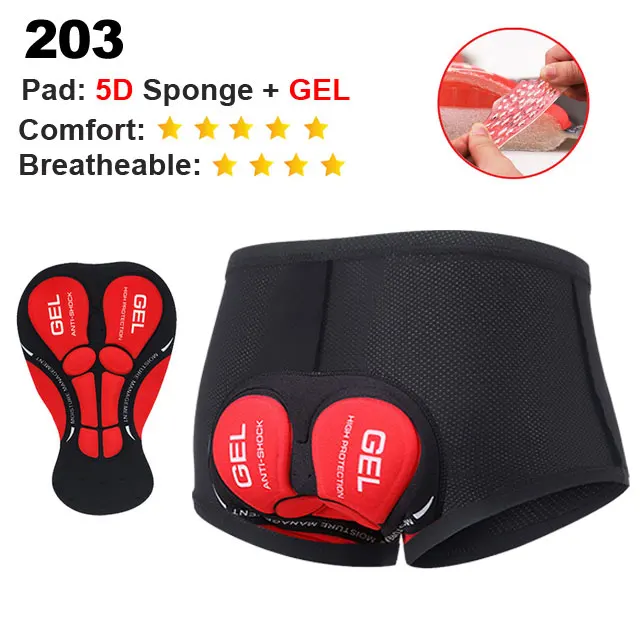 Thumbnail: NEWBOLER Breathable Cycling Underwear Cycling Shorts  5D Gel Pad Shockproof Bicy