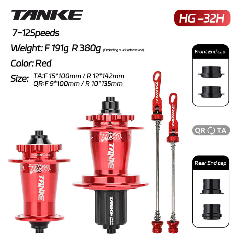 Thumbnail: TANKE MTB hubs 360 Click 32/36Holes 6 Bearing 9 Pawl 7-12 Speed bike hub Disc Br