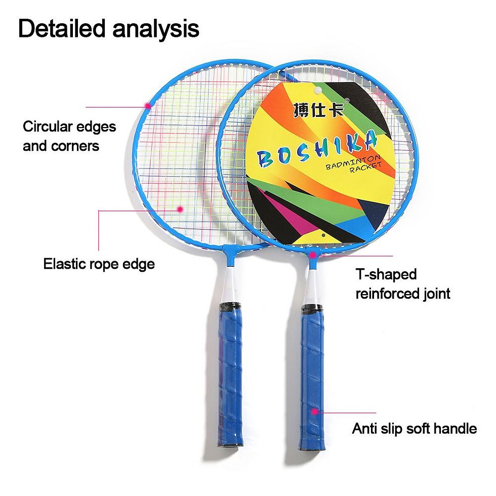 Miniaturbild: Children Lightweight Badminton Rackets Family Game Toy Iron Alloy Double Racquet