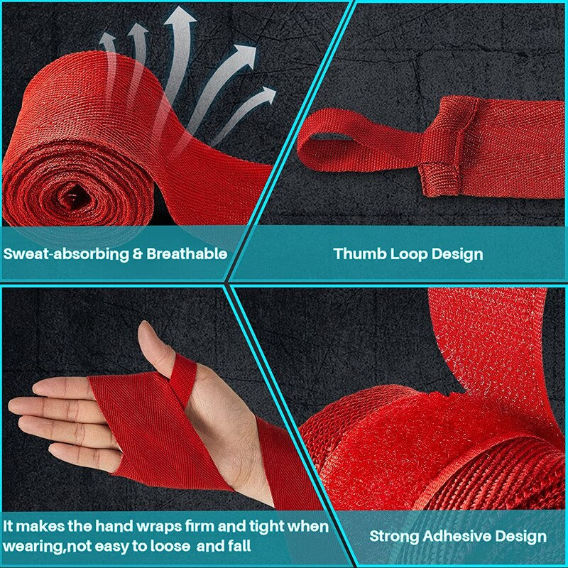Miniaturbild: 2 Rolls 2.5M Cotton Boxing Bandage Sports Strap Sanda Gauntlets MMA Hand Gloves 