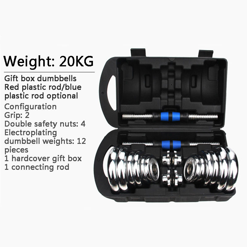 Thumbnail: 20KG Adjustable Weight Dumbells Fitness Dumbbell Electroplating Weight Bars Gym 