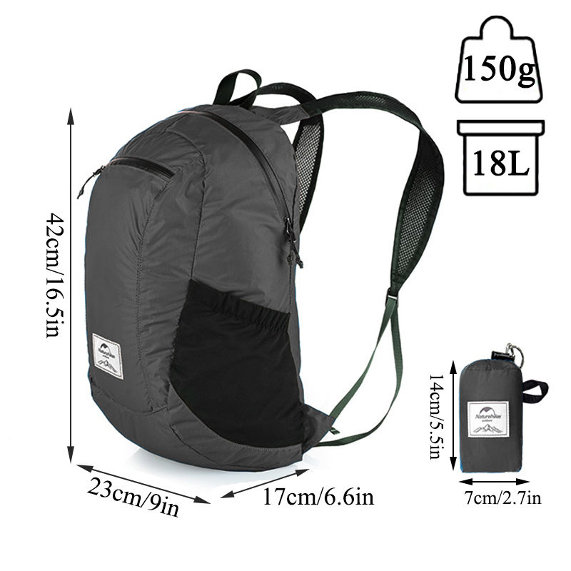 Thumbnail: Naturehike 18L Camping Backpack Portable Ultralight Waterproof Nylon Bags Man Ou