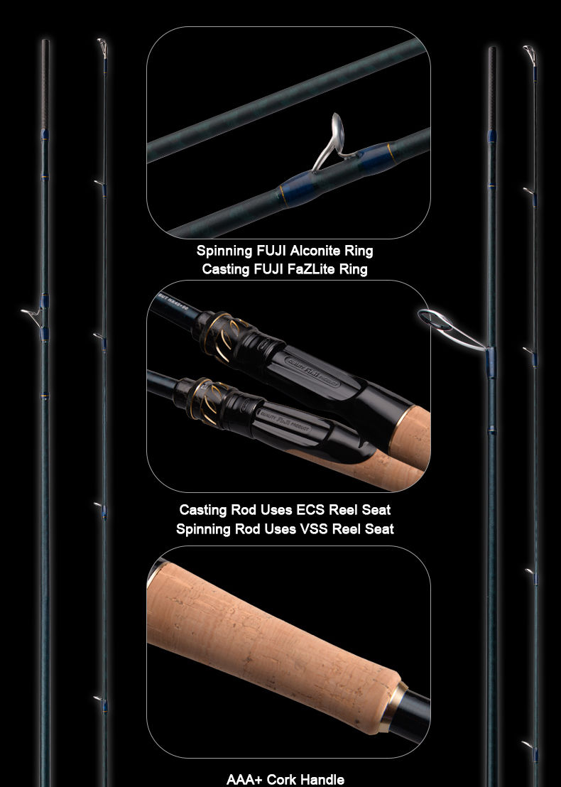 Thumbnail: PURELURE DANCE S822H ML H Spinning Rod For Bass High Carbon Long Throwing Fishin