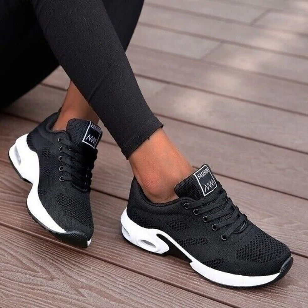 Thumbnail: [Sneakers] Women'S Lace-Up Flat Trainers for Running, Comfortable for Fitness An