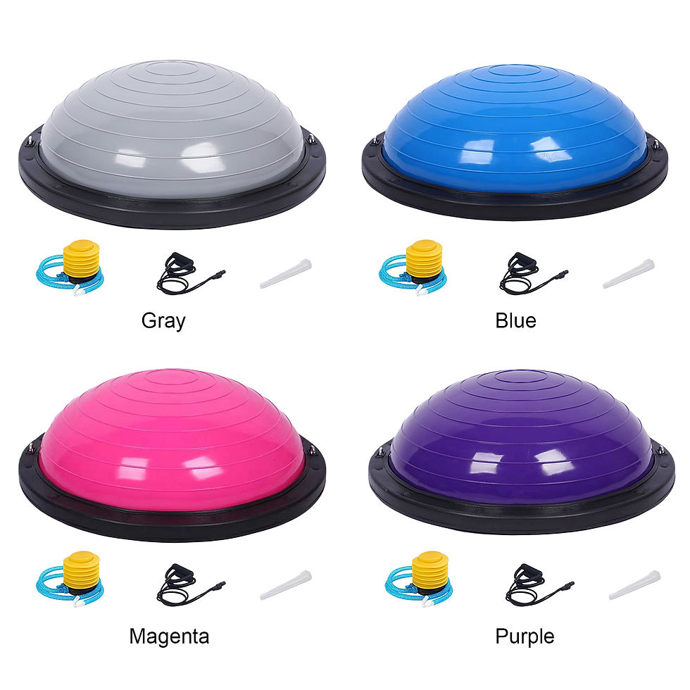Miniaturbild: Half Balance Ball Non-Slip Yoga Exercise Ball with Resistance Bands and Foot Pum