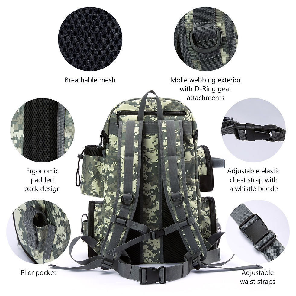 Thumbnail: Bassdash Fishing Bag Tackle Backpack Lightweight Tactical Tackle Box Multifuncti