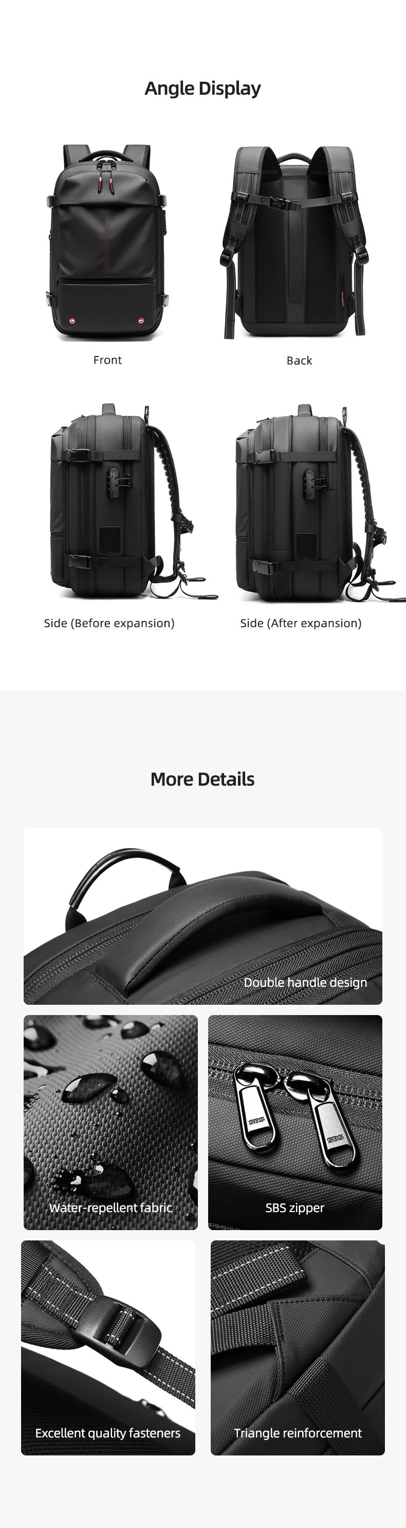 Miniaturbild: Men Travel Backpack One click start pump vacuum compression Laptop Backpack Hiki