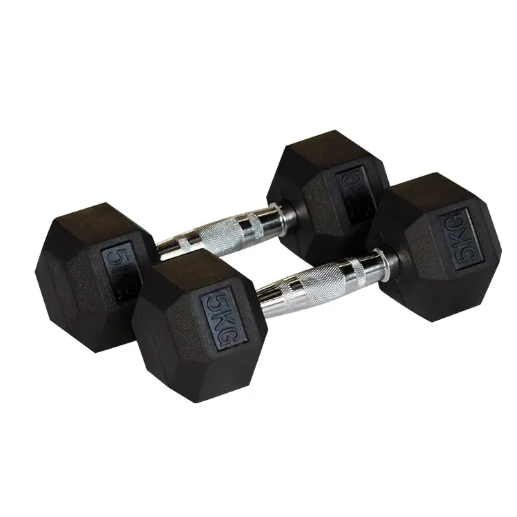 Thumbnail: 5kg 10kg 15kg 16kg  Multi weight Black Rubber Hex Dumbbells  kettlebell  fitness