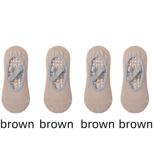 Thumbnail: 1/ 4Pair Professional Women Yoga Sock Silicone Anti-slip Ballet Pilates Socks Wo