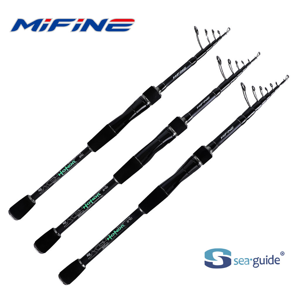 MIFINE HONOR Telescopic Fishing Rod 24T Carbon Fiber 2.1M 2.4M 2.7M Travel Spinn