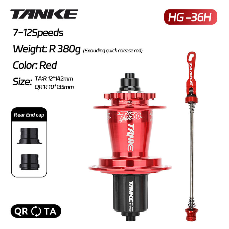 Thumbnail: TANKE MTB hubs 360 Click 32/36Holes 6 Bearing 9 Pawl 7-12 Speed bike hub Disc Br