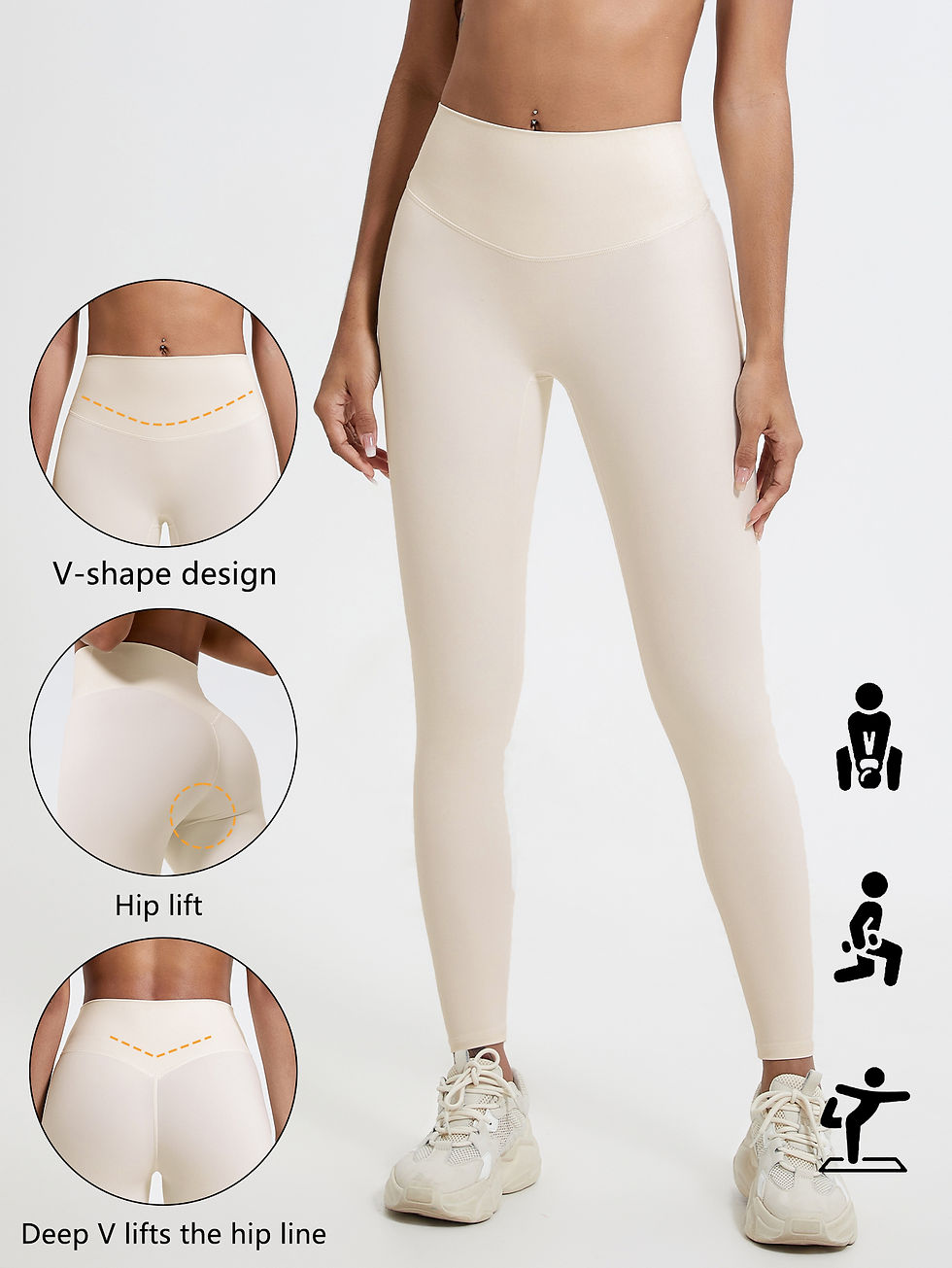 Miniaturbild: Hearuisavy Summer Super Soft Fabrics High Waist Leggings Gym Yoga Pants Running 