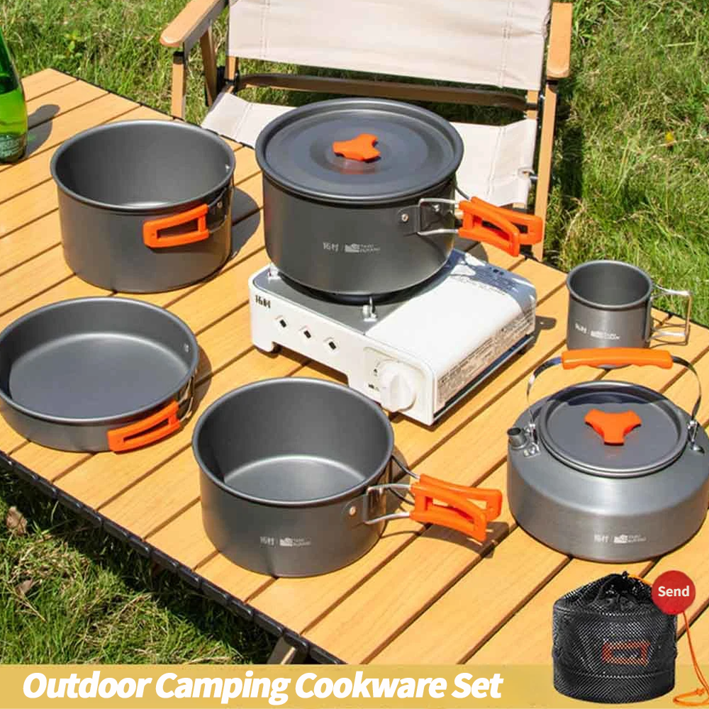 Camping Cookware Set Outdoor Cooking Ultralight Aluminum Pot Kettle cookware Set