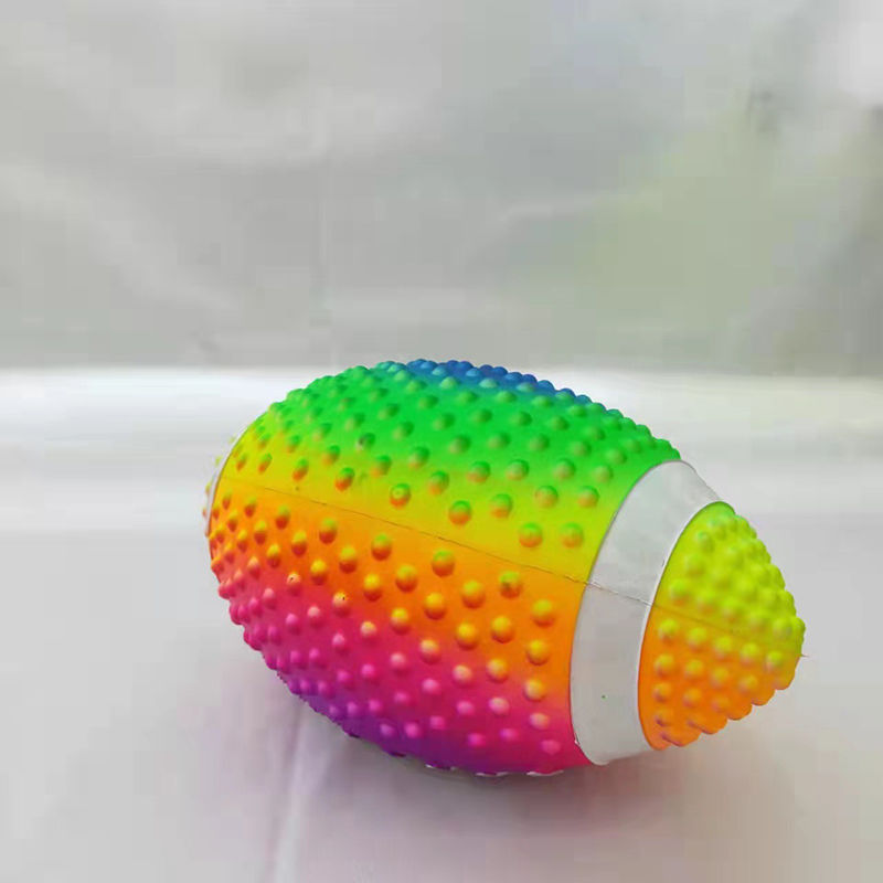 Thumbnail: 1 Pcs Rainbow-colored Inflatable Rugby Ball And Beach Ball For Underwater Passin