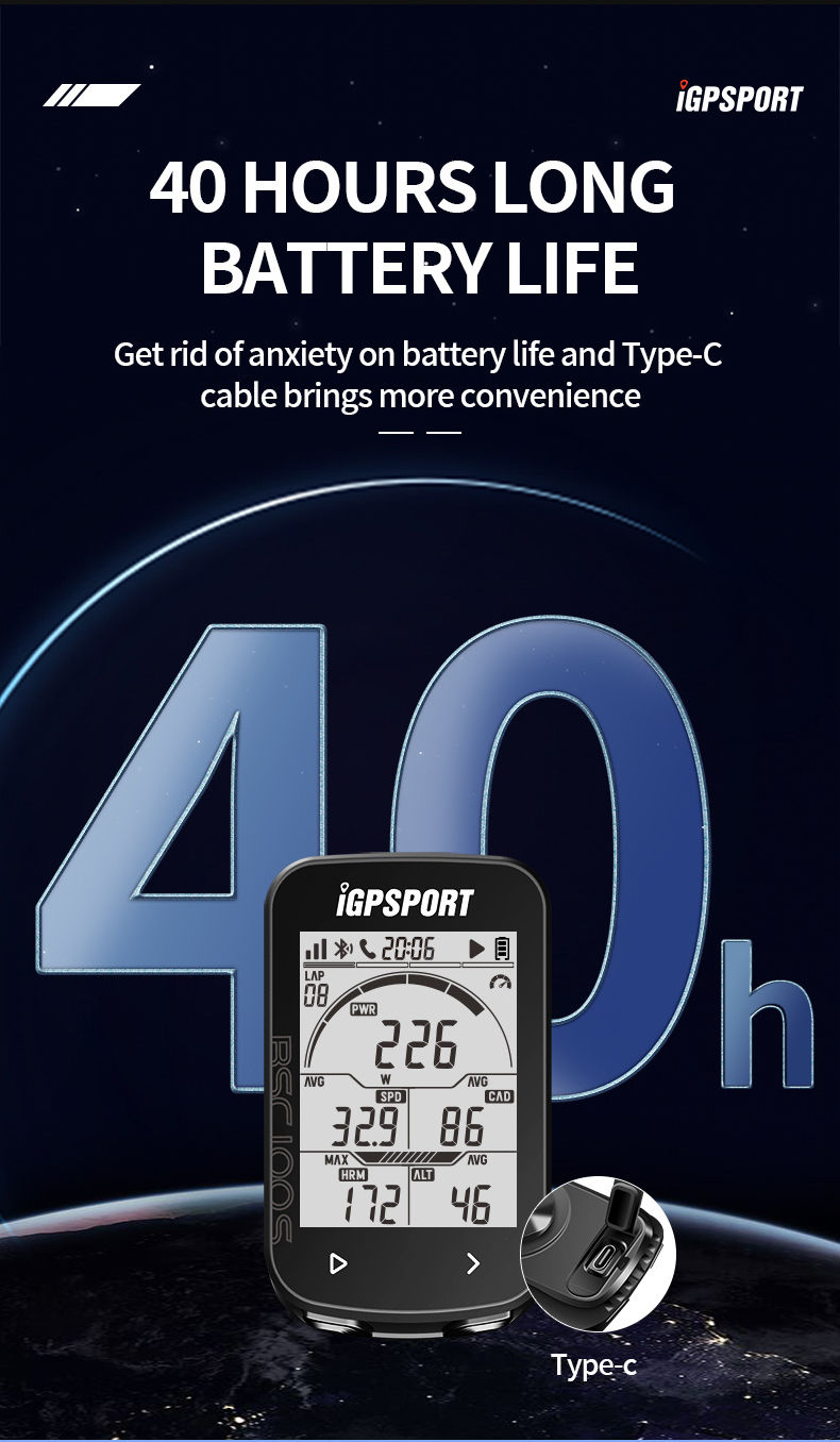 Thumbnail: GPS Bike Computer IGPSPORT BSC100S Cycle Wireless Speedometer Bicycle Digital St