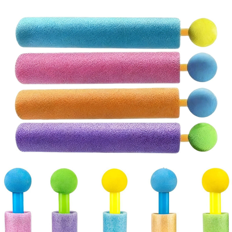Thumbnail: 1/3/6PCS Pull-Back Water Gun Random Mix Colorful EVA Water Squirter Outdoor Wate