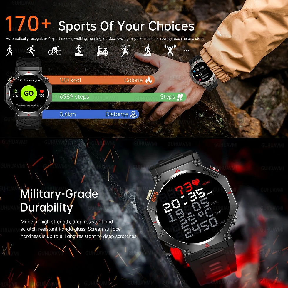 Miniaturbild: T-Rex 3 Ultra Military Grade GPS Smart Watch 10ATM Waterproof Compass Altimeter 