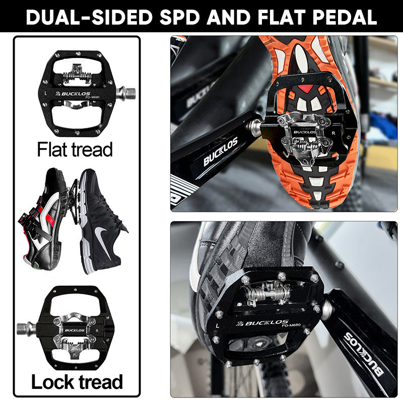 Miniaturbild: BUCKLOS MTB Bike Pedal for SPD Dual Self-locking MTB Platform Pedals Footrest Mo