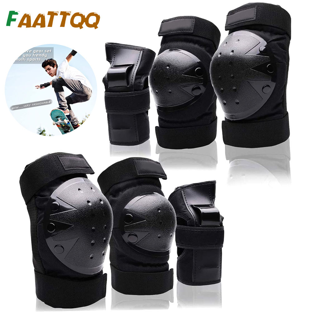Kids/Adults Knee Elbow Pads Wrist Guards, Protective Gear Set for Roller Skates,