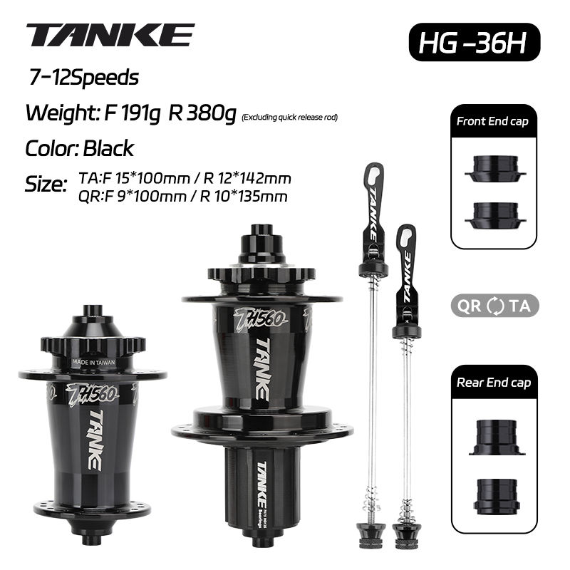 Thumbnail: TANKE MTB hubs 360 Click 32/36Holes 6 Bearing 9 Pawl 7-12 Speed bike hub Disc Br