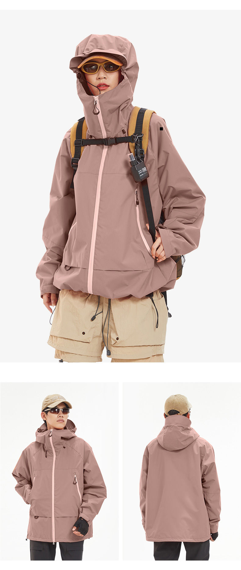 Thumbnail: New Men Waterproof Hiking Jacket Women Windproof Sports Coat High Quality Hooded