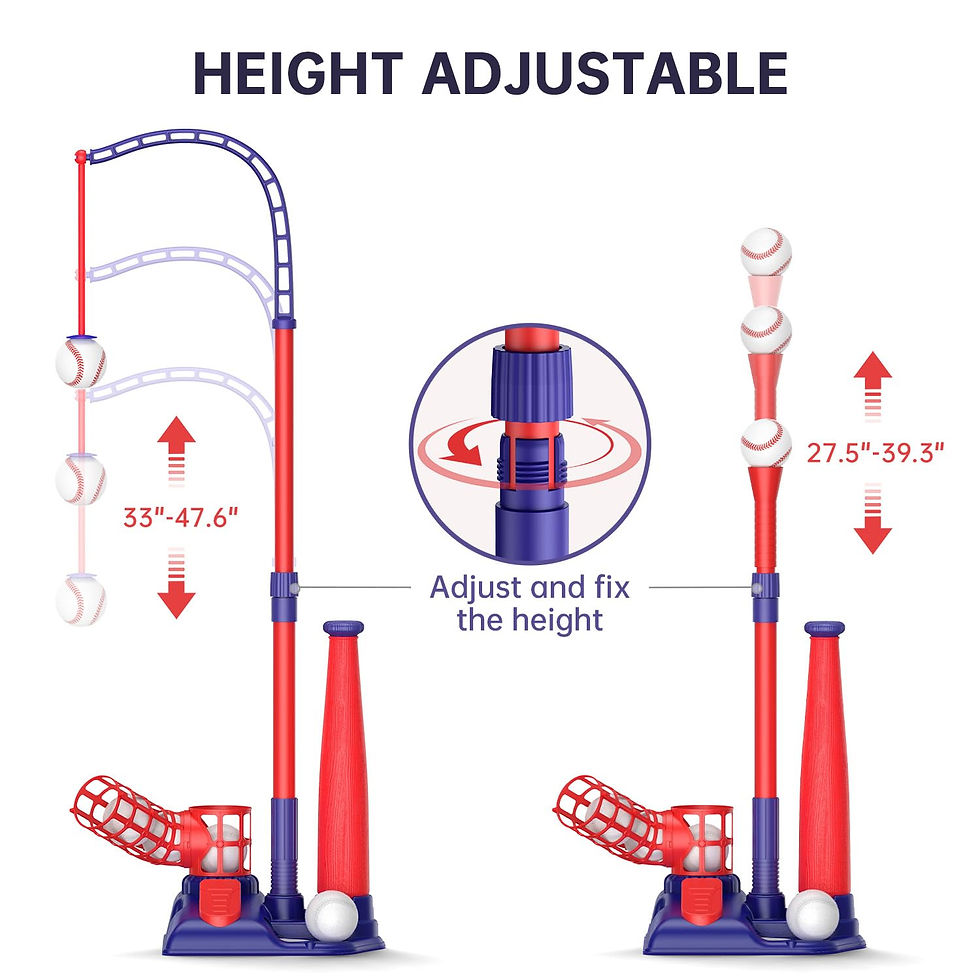 Thumbnail: 3-in-1 Kids Baseball Set for Ages 3-5/5-8, Batting Tee, Stand Tee, Pitching Mach