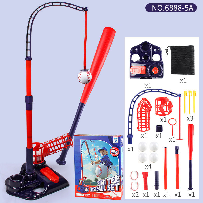 Thumbnail: 3-in-1 Kids Baseball Set for Ages 3-5/5-8, Batting Tee, Stand Tee, Pitching Mach